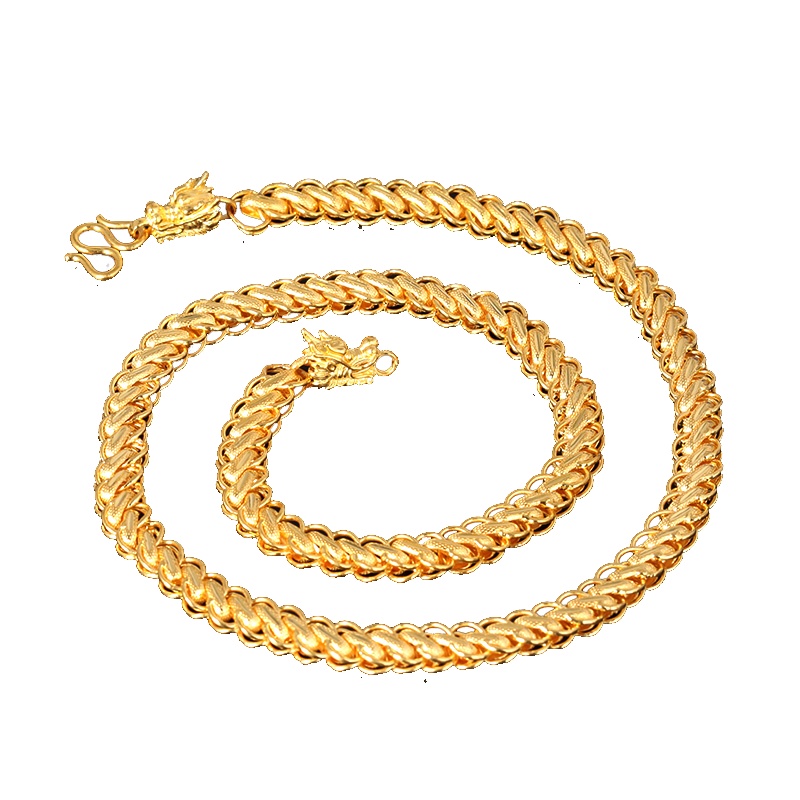 ZHAO LIANG 兆亮珠宝黄金项链男款金足金999纯金链子粗龙头霸气宽大