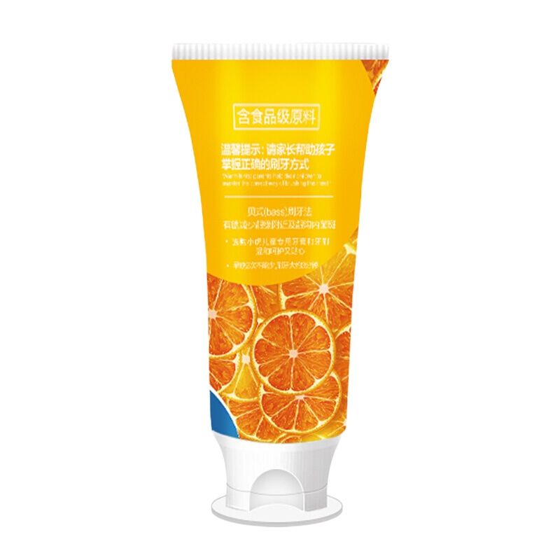 小鹿妈妈(FAWNMUM) 儿童牙膏2-12岁婴幼儿无氟宝宝牙膏防蛀可吞咽食水果味牙膏60g 香橙味1支