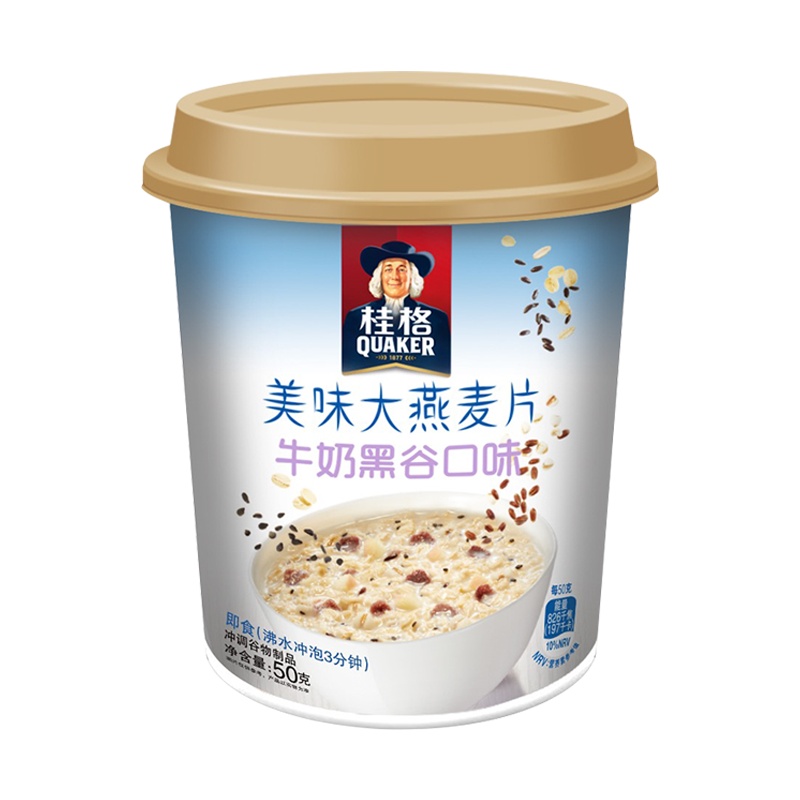 (Quaker)桂格美味大燕麦片牛奶黑谷口味50g/杯