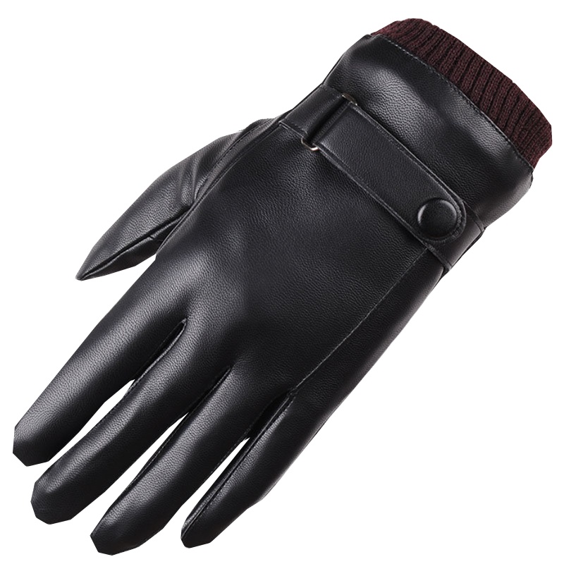 秋冬季触屏手套 加绒保暖水洗皮