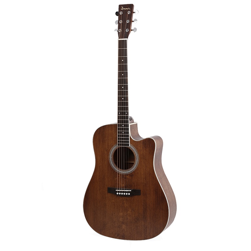 雅依利(yairi)DC1300雅伊利单板民谣吉他D950升级版初学者入门进阶木jita面单乐器缺角吉他41英寸复古色