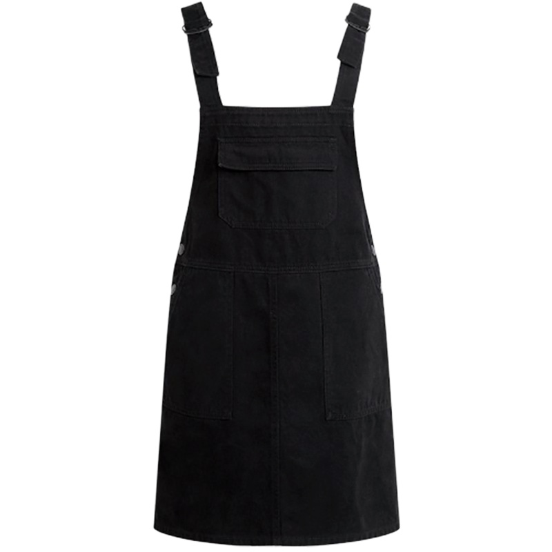 7M莫丽菲尔秋装新款韩版显瘦学院风可爱宽松百搭口袋牛仔背带裙女70007523