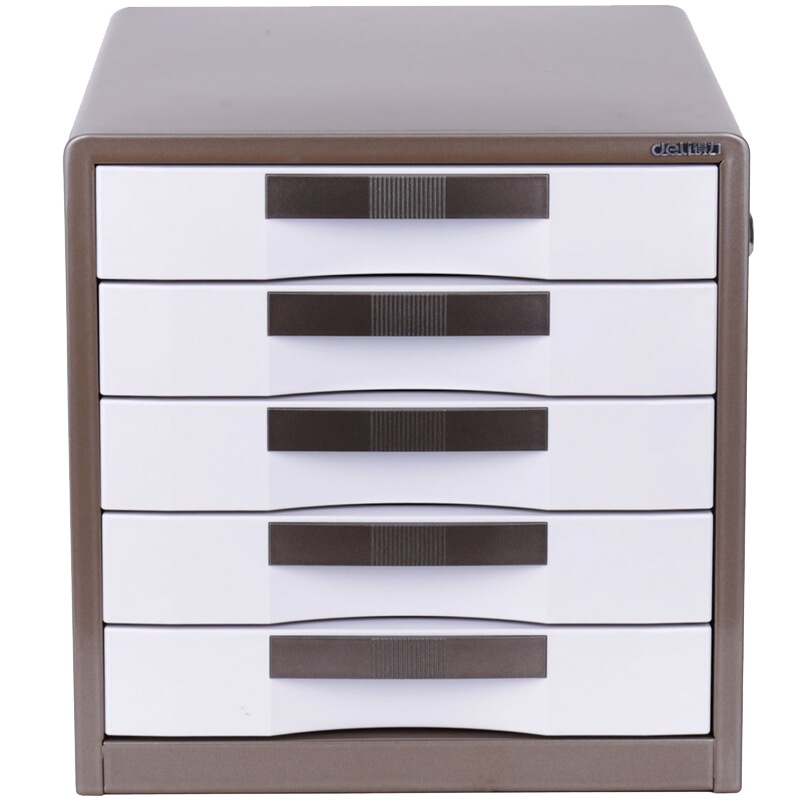 【精选】得力(deli) 9702 五层带锁金属桌面文件柜资料柜收纳柜