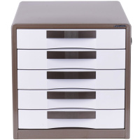 【精选】得力(deli) 9702 五层带锁金属桌面文件柜资料柜收纳柜