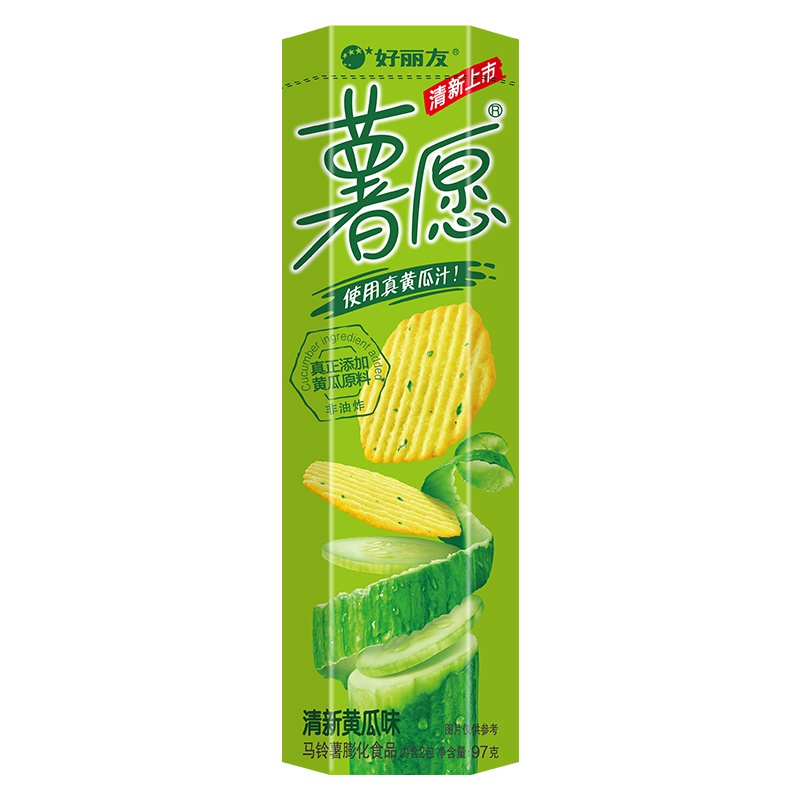 好丽友 薯愿 清新黄瓜味 97g*6盒 办公出游小包装膨化零食年货小吃