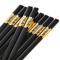 递乐合金筷子家用高档家庭套装防滑不发霉酒店快子日式实木 10双装