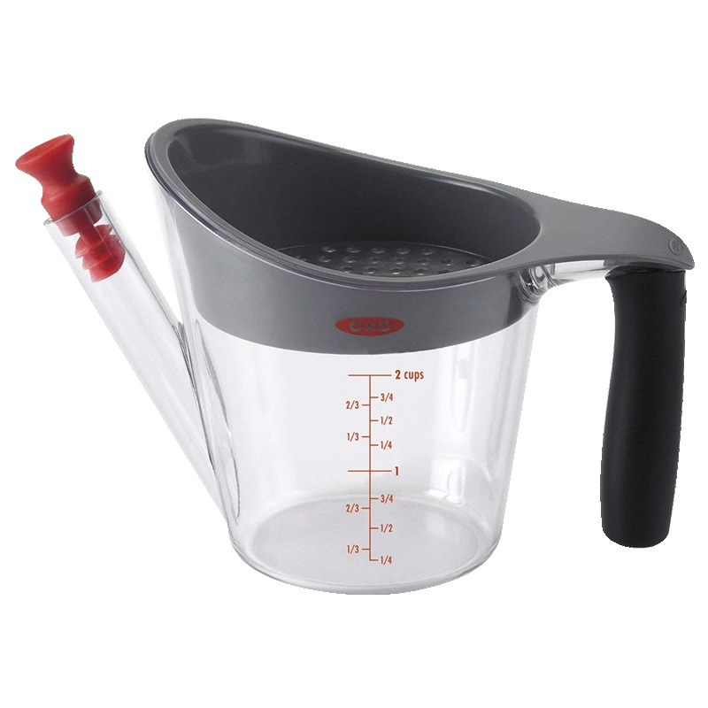 [健康减油脂]奥秀(OXO) 油脂汤汁分离杯 沥油壶 浓汤过滤壶 油漏/油瓶 500ml