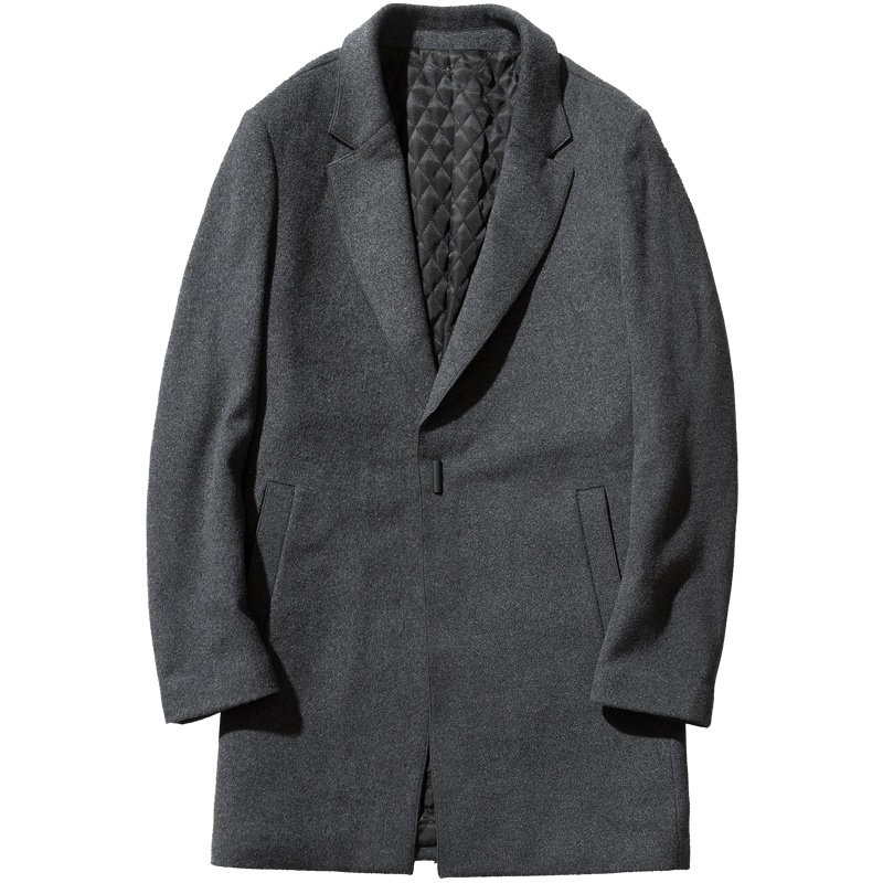 千纸鹤男士大衣2018冬季新品青年时尚简约绅士毛呢外套男69012