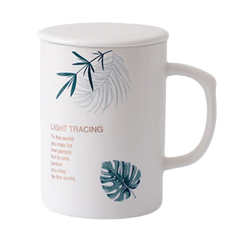 贝瑟斯 简约北欧马克杯带盖勺陶瓷情侣杯家用办公室喝水杯