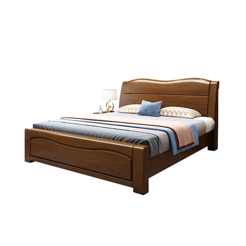 韶优 实木双人床1.8米(不含床头柜)SMC-3