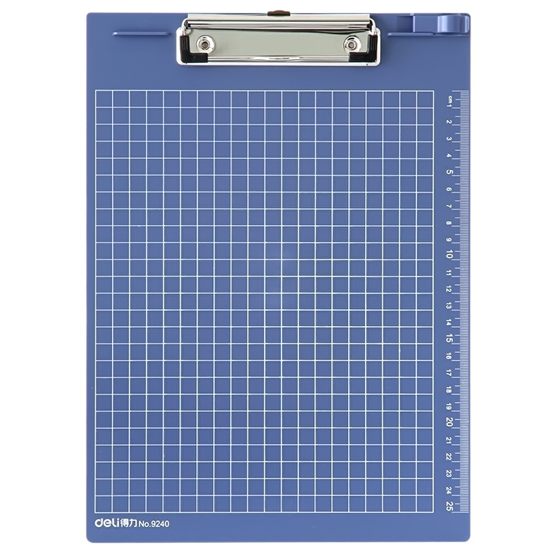得力(deli) 9240书写板夹 A4带刻度金属强力夹书写板夹文件夹 深蓝 24只装