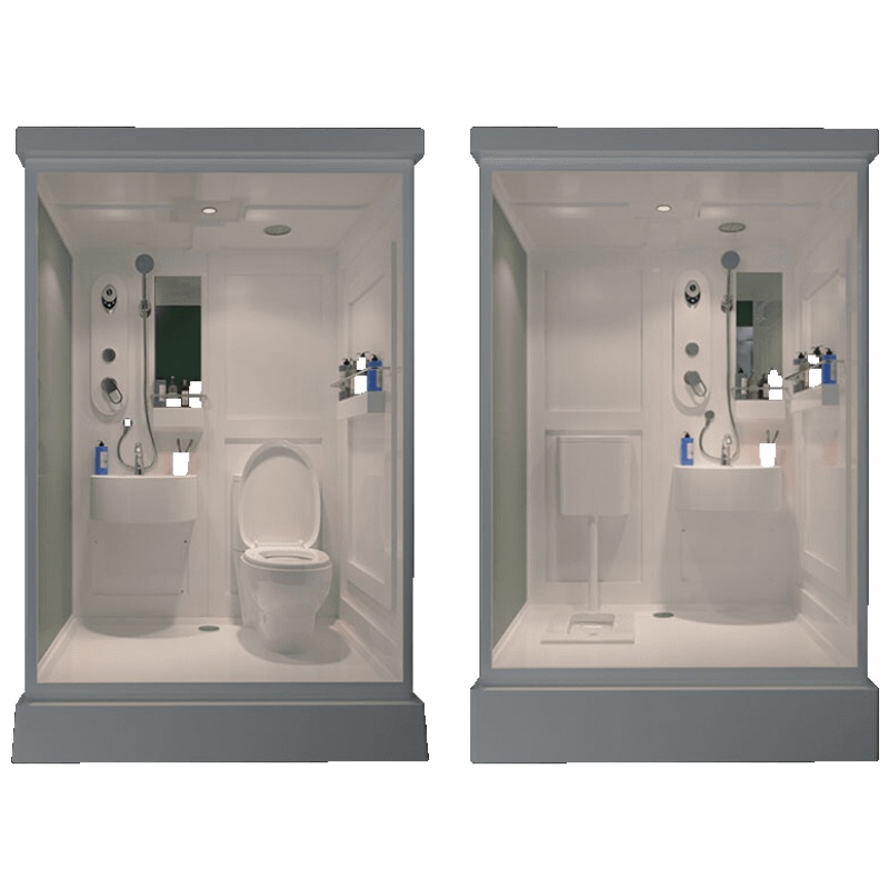 淋浴房整体浴室卫生间一体式移动家用浴房隔断玻璃房集成卫浴 弧形左靠墙不含马桶 磨砂玻璃防水防漏 不含蒸汽安心抵