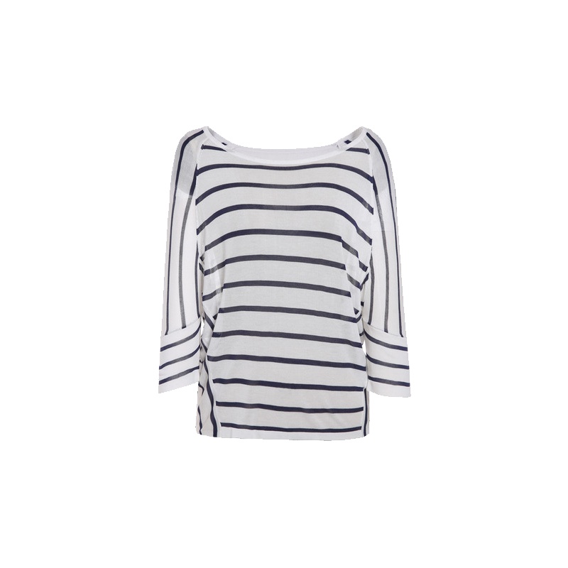 秋水伊人夏新款简约七分袖休闲针织上衣女FR240