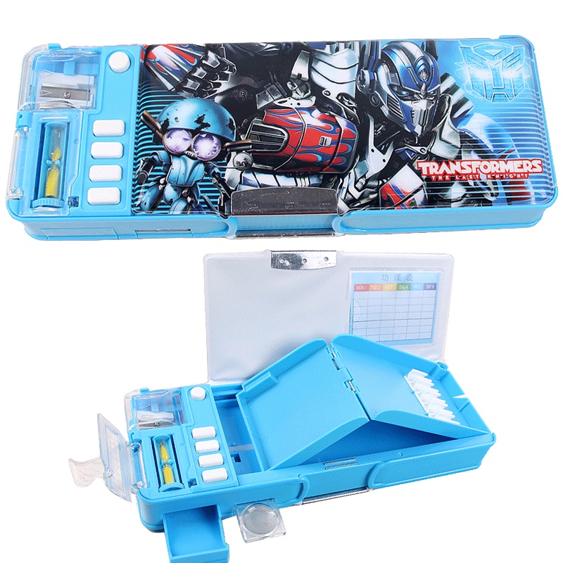 变形金刚文具盒多功能小学生男童塑料铅笔盒儿童男孩卡通韩国创意
