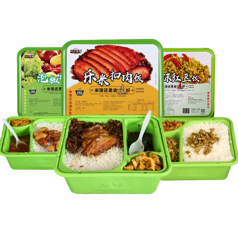 阿里乐米 泡椒牛肉+扣肉+肉沫豇豆 自煮米饭方便食品