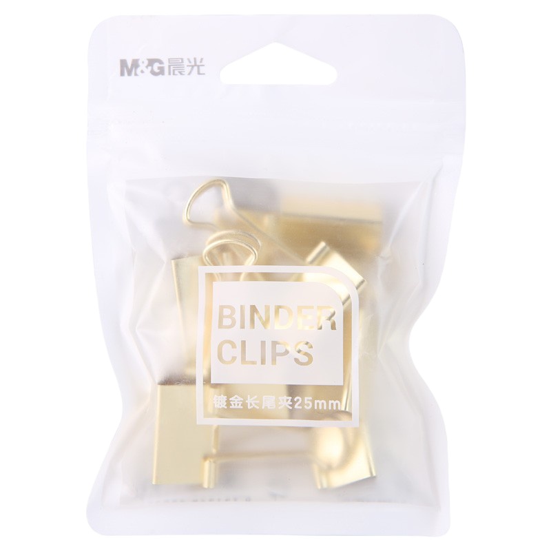 晨光(M&G)文具仿金25mm长尾夹 金属办公票据夹 学生多功能燕尾夹 8只/包ABS916C1