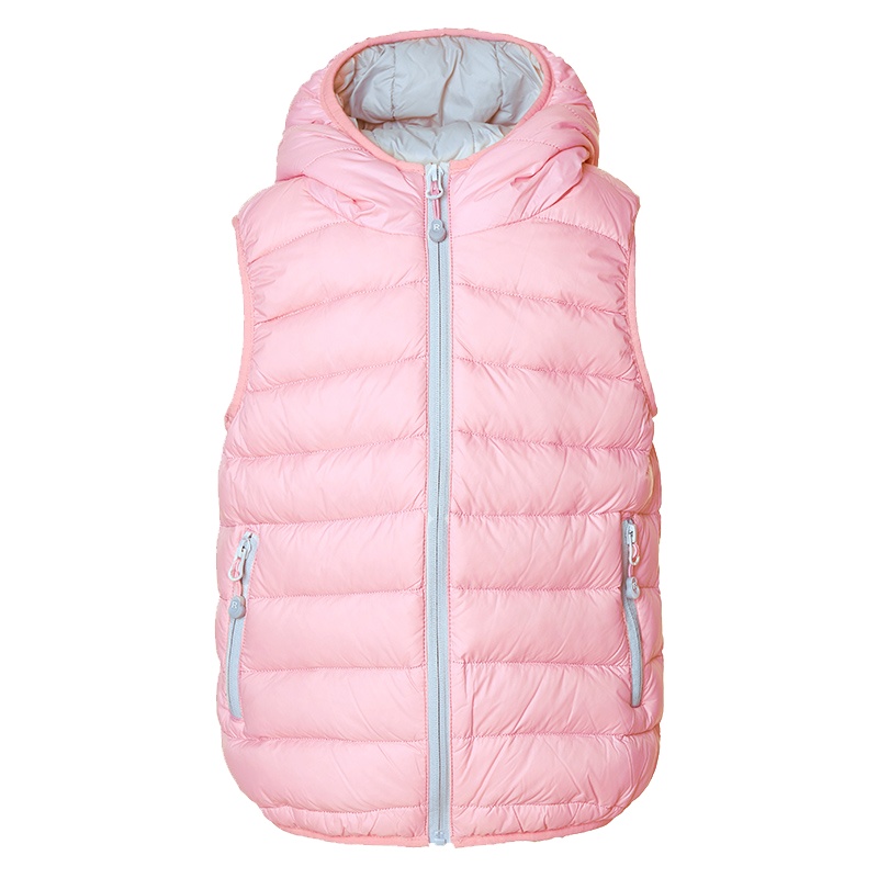 千仞岗(CHERICOM)秋冬新款儿童羽绒背心男童女童连帽撞色羽绒马甲