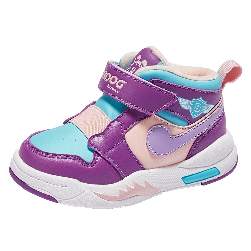 巴布豆house童鞋宝宝棉鞋冬季加绒加厚女童冬鞋保暖男童鞋子儿童运动鞋