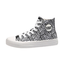 FEIYUE/飞跃板鞋新品夏休闲鞋面条鞋帆布鞋几何线条高帮情侣款2170