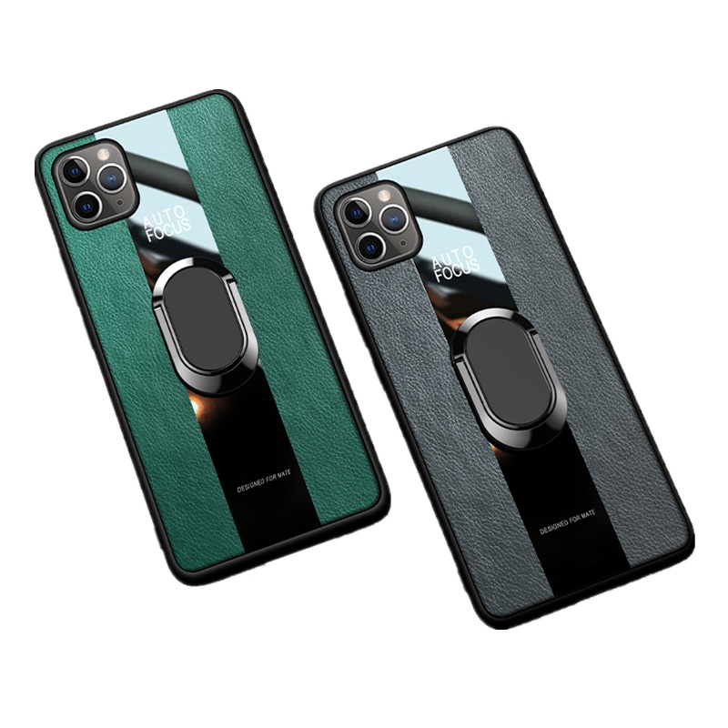 [送钢化膜两张]高铭宣 苹果11手机壳iphone11promax保时捷皮套指环男款商务全包9se硅胶防摔潮牌手机套