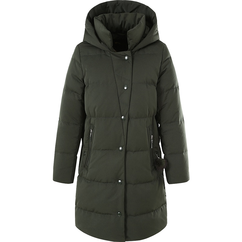 ERAL/艾莱依2018冬季连帽羽绒服女中长款保暖加厚617103044