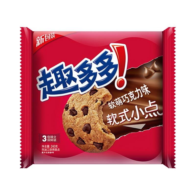 趣多多 糕点 软式小点 软萌巧克力味240g