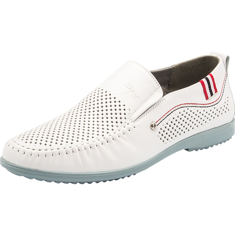 红蜻蜓男鞋2020夏季新款真皮一脚蹬百搭懒人鞋驾车商务休闲皮鞋男