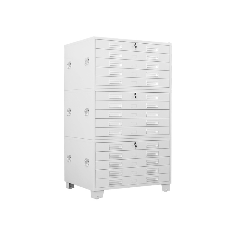 星岛钢制底图柜带锁工程设计图纸柜图纸抽屉文件柜收纳柜印刷菲林片柜子地图存画柜0号三节