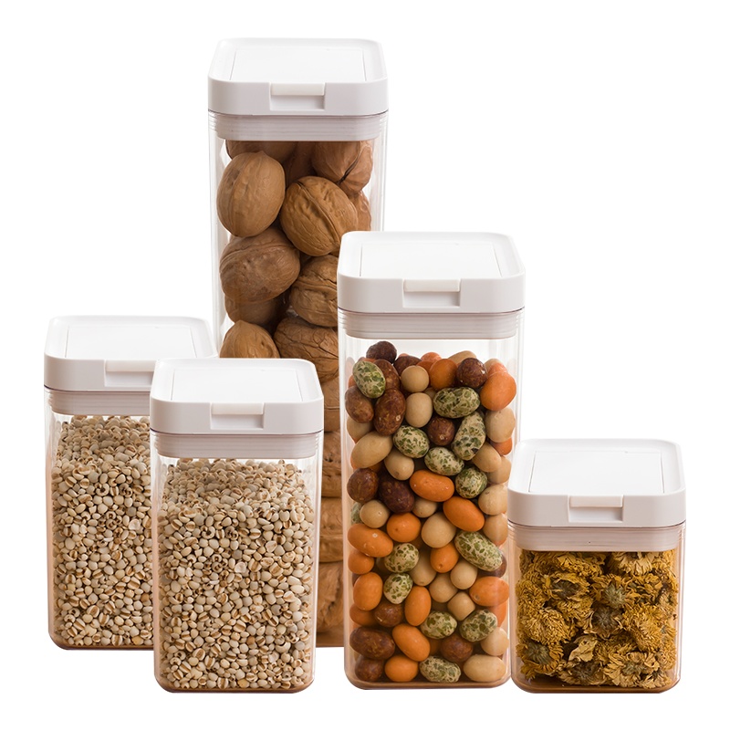 太力食品级密封罐面条干货豆子五谷杂粮厨房收纳盒储存防潮储物罐三件套:中号*2+大号