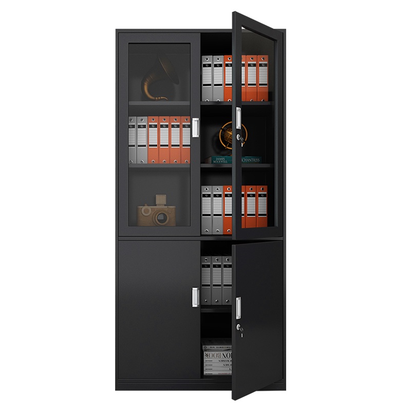 苏美特文件柜办公柜钢制铁皮柜资料柜档案柜储物柜黑色大器械文件柜