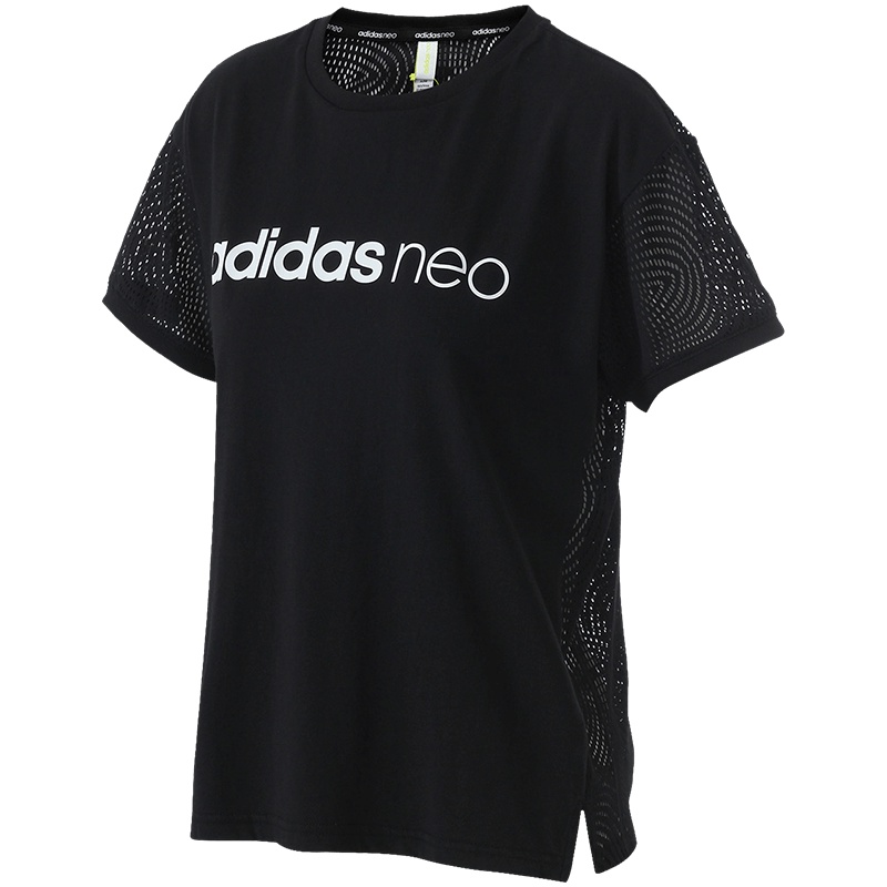 【自营】adidas阿迪达斯NEO运动服女服短袖T恤CD3915 L CD3915黑+白