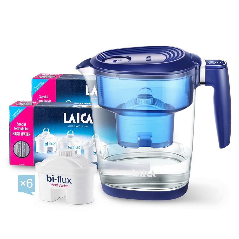 莱卡(LAICA) 滤水壶EP1117 家用便携式滤水壶厨房直饮净水壶过滤净水器 3.5L容量 除垢进口滤芯 一壶七芯装