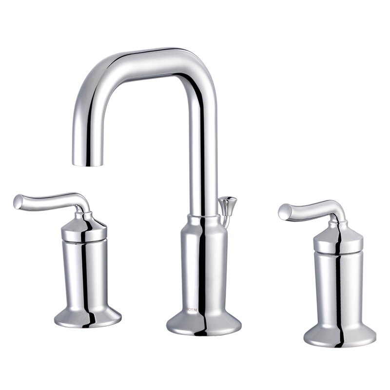 16228摩恩复古卫浴卫生间双把单孔洗手洗脸盆面盆台盆冷热水龙头