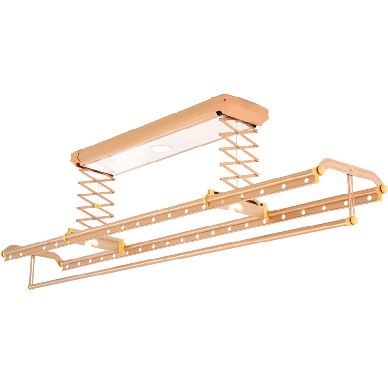 好易点电动晾衣架 阳台升降晒衣架 智能遥控晾衣杆 三杆LED照明晾衣架 HOO1N-1221/B