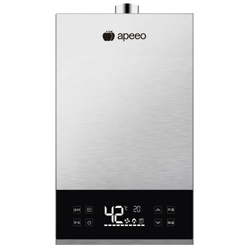 apeeo 12升燃气热水器JSQ24-FY-6336TFD天然气防冻型家用支持智能恒温功能CO报警水气双调强排式热水器