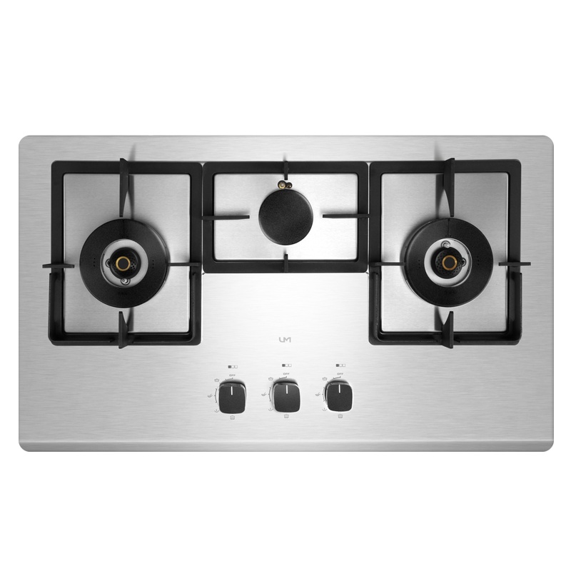 优盟(UM)UZ303燃气灶天然气灶具煤气灶三眼灶台式5.0KW大火力煤气炉灶台不锈钢-天然气