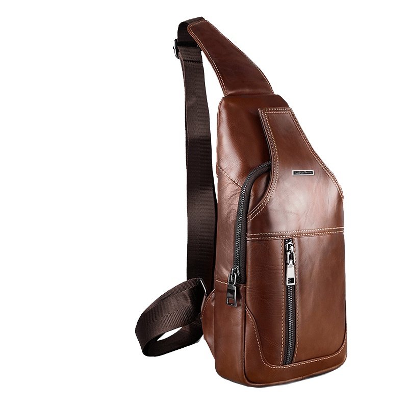 真皮胸包腰包工作包男款男士包包2018新款斜挎跨包休闲运动
