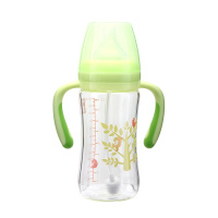 好孩子gb母乳实感宽口径握把吸管玻璃奶瓶带重力球奶瓶260ml 适合6个月以上宝宝