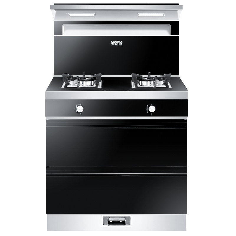 澳柯玛(AUCMA)油烟机灶具联动集成灶3B80B11触控式一体环保灶 消毒柜大吸力支持天然气
