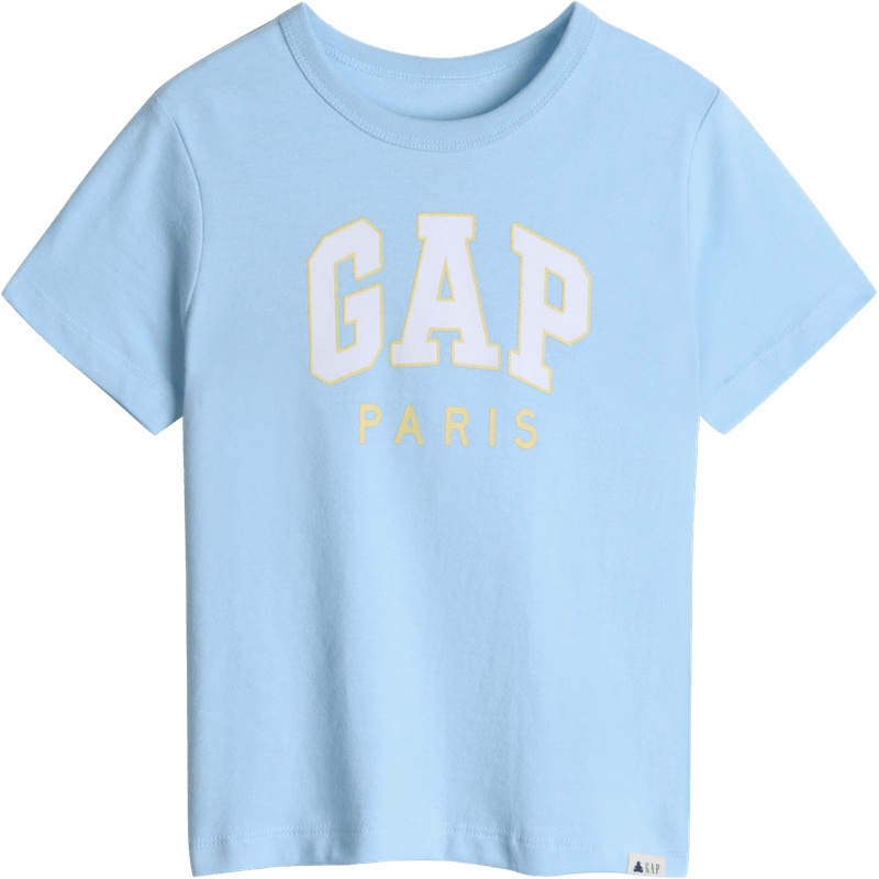 Gap男幼童LOGO圆领T恤夏季544977 2020新款休闲儿童短袖上衣男