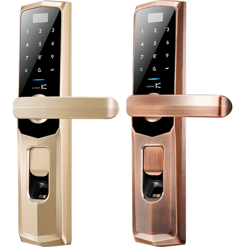 金指码云智能指纹锁 木门防盗门适用电子门锁密码锁智能锁i5红古铜