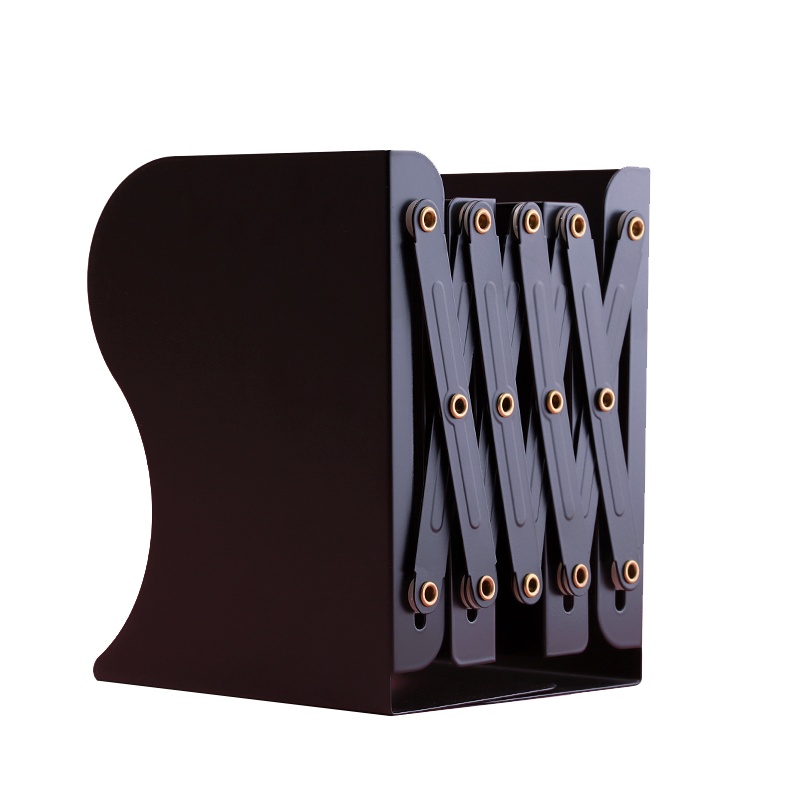 三木(SUNWOOD)6038可伸缩加大号书立架创意ins风高中生简约学生用办公靠书档桌上折叠收纳书桌面铁书架书隔黑色