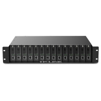 TP-LINK 单模单纤千兆光纤收发器1000M光电转换器TL-FC1400 14槽收发器机架(空箱)