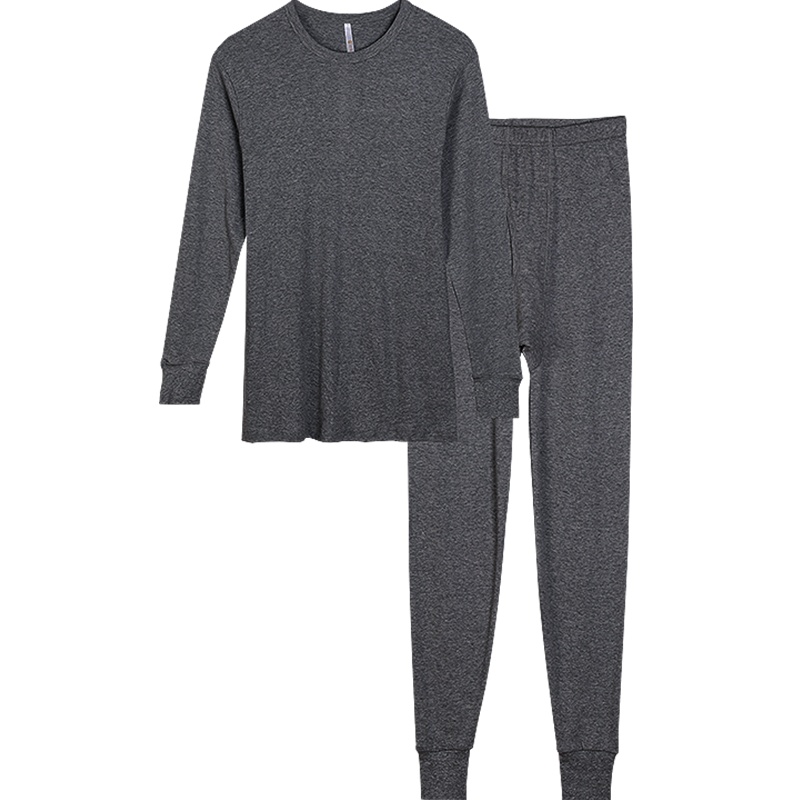 红豆秋冬新款情侣色纺保暖内衣男士女士全棉圆领柔软舒适秋衣秋裤套装