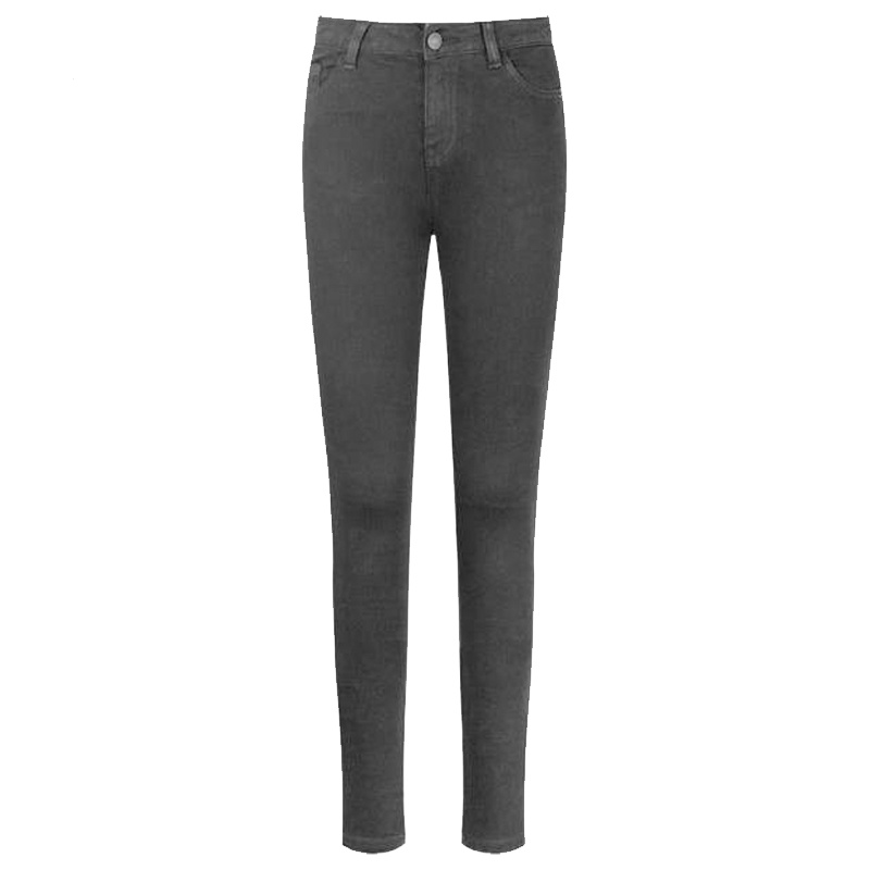 【专柜同款】拉夏贝尔修身牛仔裤女春装新款韩版学生百搭小脚长裤侧边条纹铅笔裤20011733_236