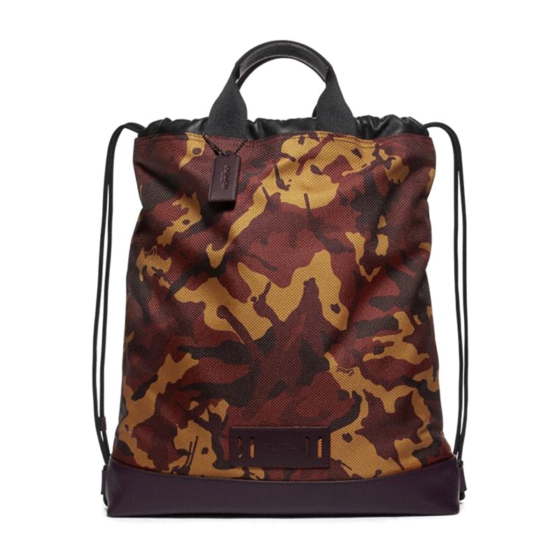 【直营】蔻驰(COACH)TERRAIN迷彩 双肩背式印花帆布配皮 抽绳背包男士双肩包 男包