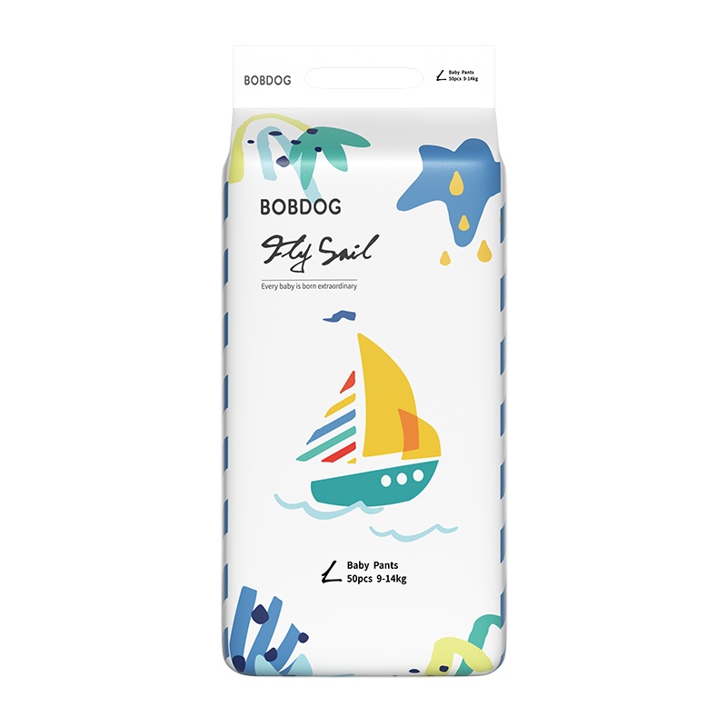 巴布豆BOBDOG飞帆荣耀量贩装婴儿拉拉裤L