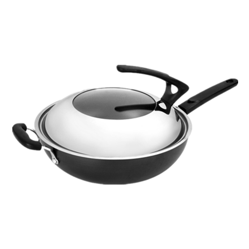 爱仕达节能锈不了炒锅32CM无涂层铸铁锅电磁炉通用NQX8332