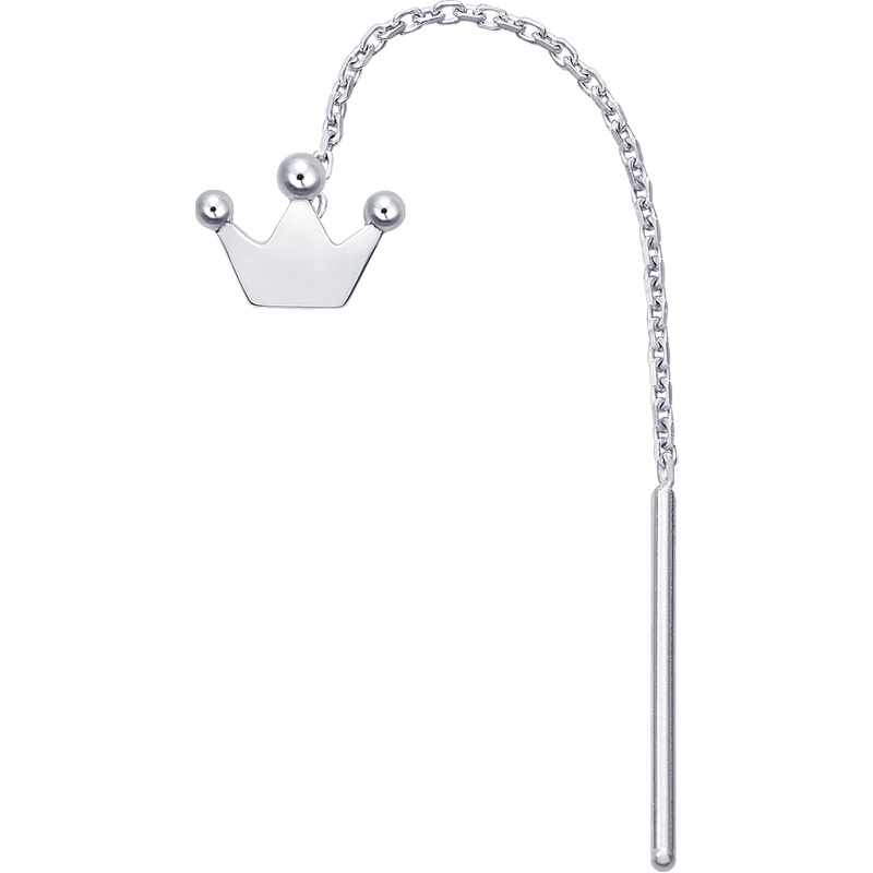 周生生(CHOW SANG SANG)Pt950铂金Ear Play耳玩皇冠耳线单边耳钉耳环