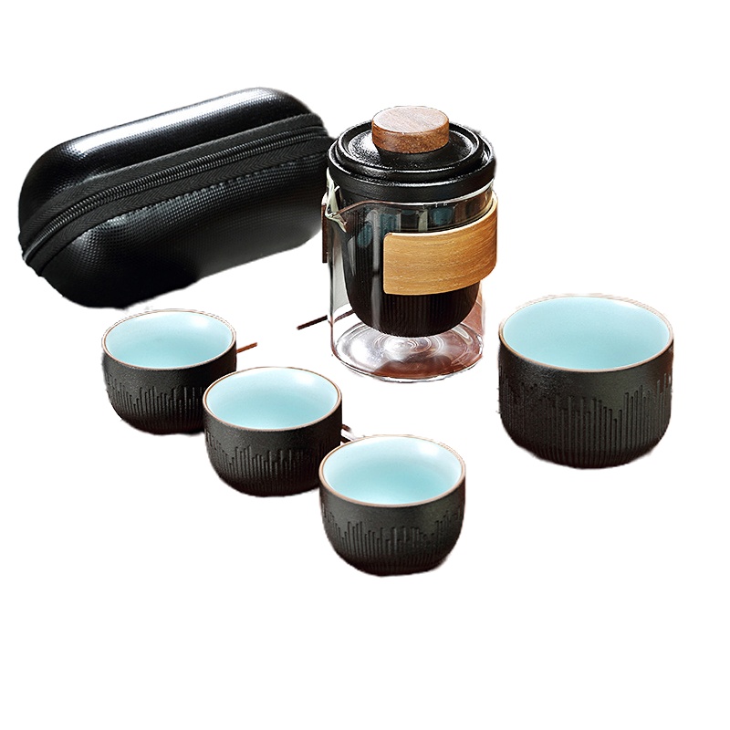 BTSM 旅行茶具套装便携包一壶四茶杯